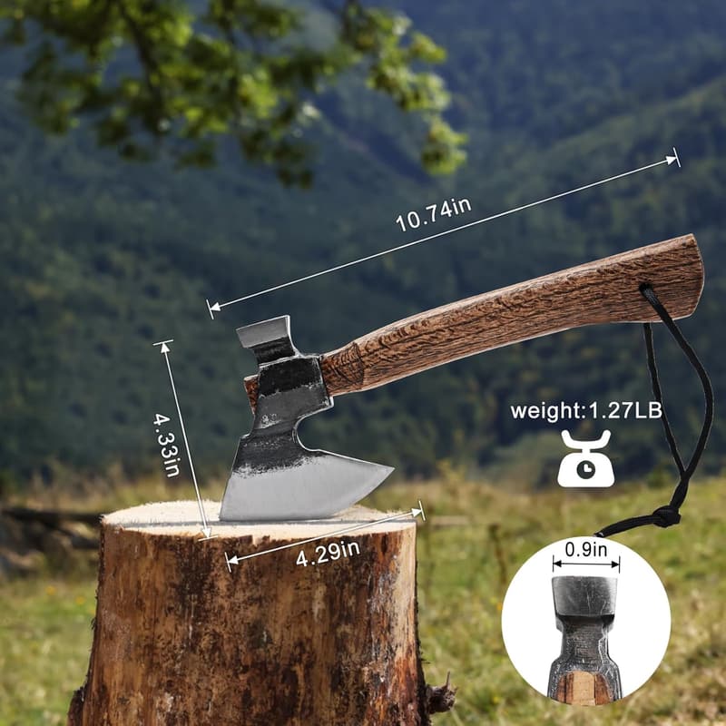 Wood Splitting Axe with Leather Sheath for Camping and Survival