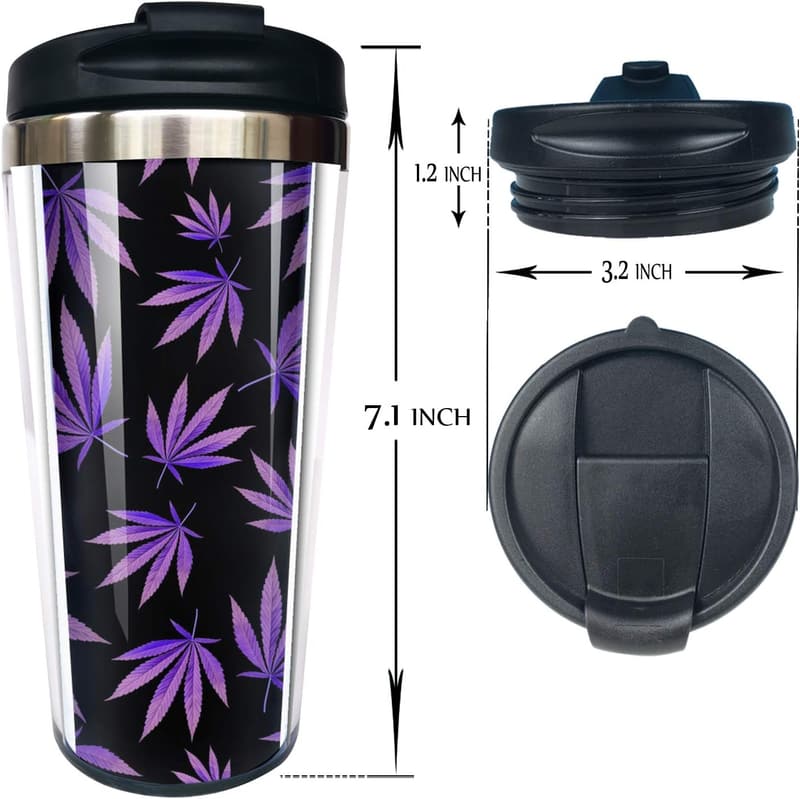 Funny Ganja Coffee Mug for Men and Women - 14 oz Stainless Steel
