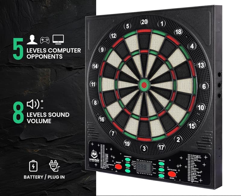 Electronic Dart Board Set with LED Display for 8 Players