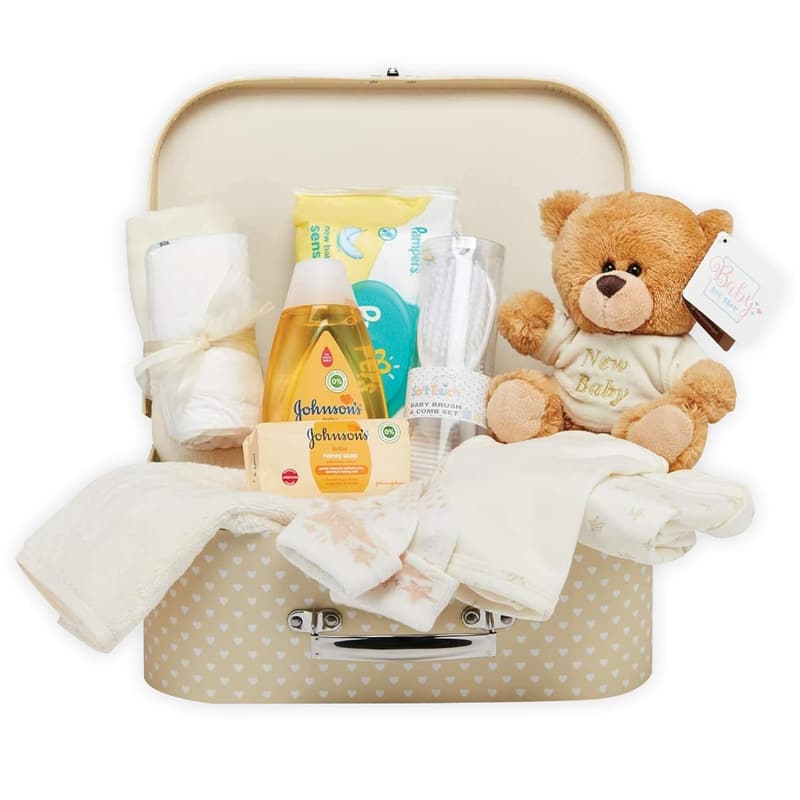 Gender Neutral Baby Gift Basket - 12 Essential Items