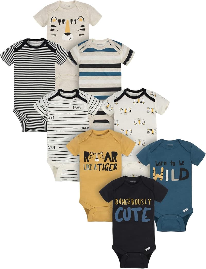 Baby Boys' 8-Pack Short Sleeve Mix & Match Bodysuits