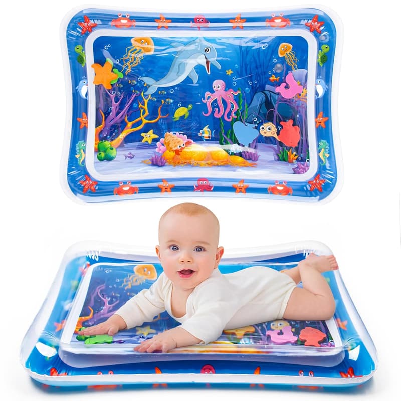 Inflatable Tummy Time Water Play Mat for Babies 3-12 Months