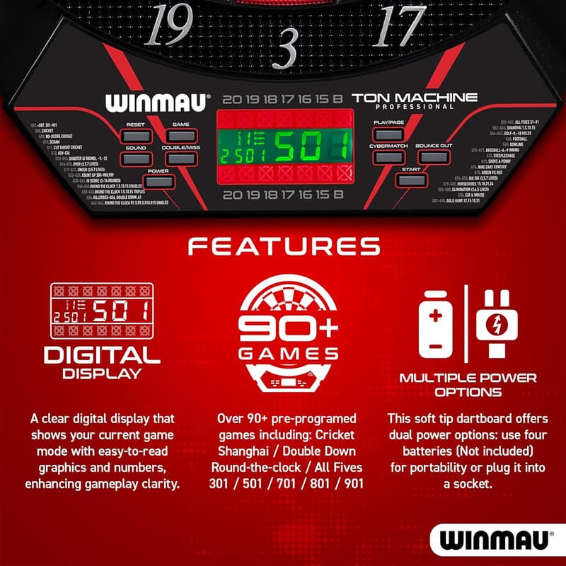 Electronic Dart Board Set for Adults - 90+ Games, 8 Players