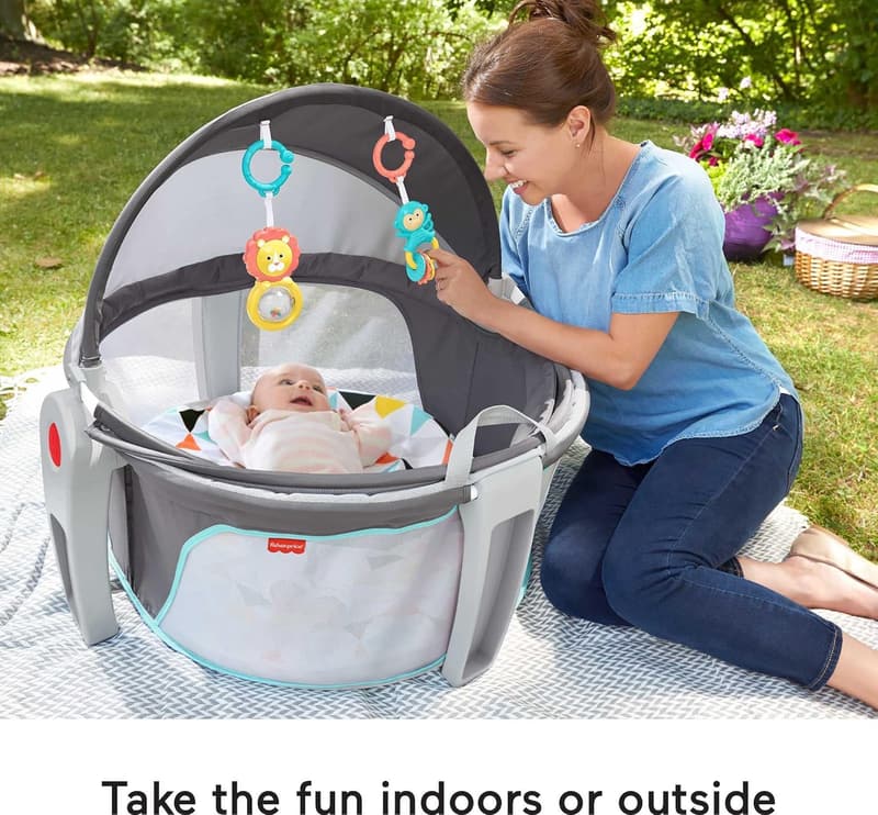 Fisher-Price Travel Bassinet Dome with Toys & Canopy