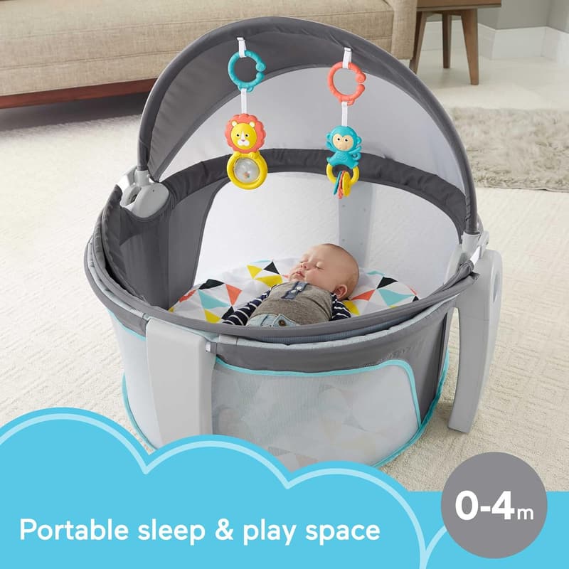 Fisher-Price Travel Bassinet Dome with Toys & Canopy