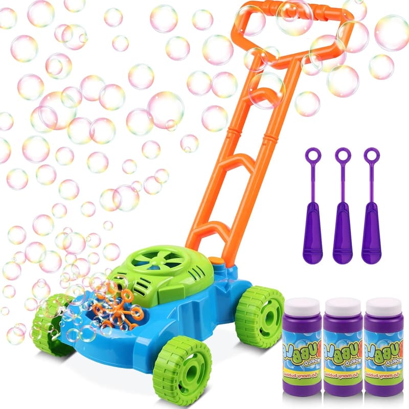Toddler Outdoor Bubble Blower Mower Toy for Ages 1-3