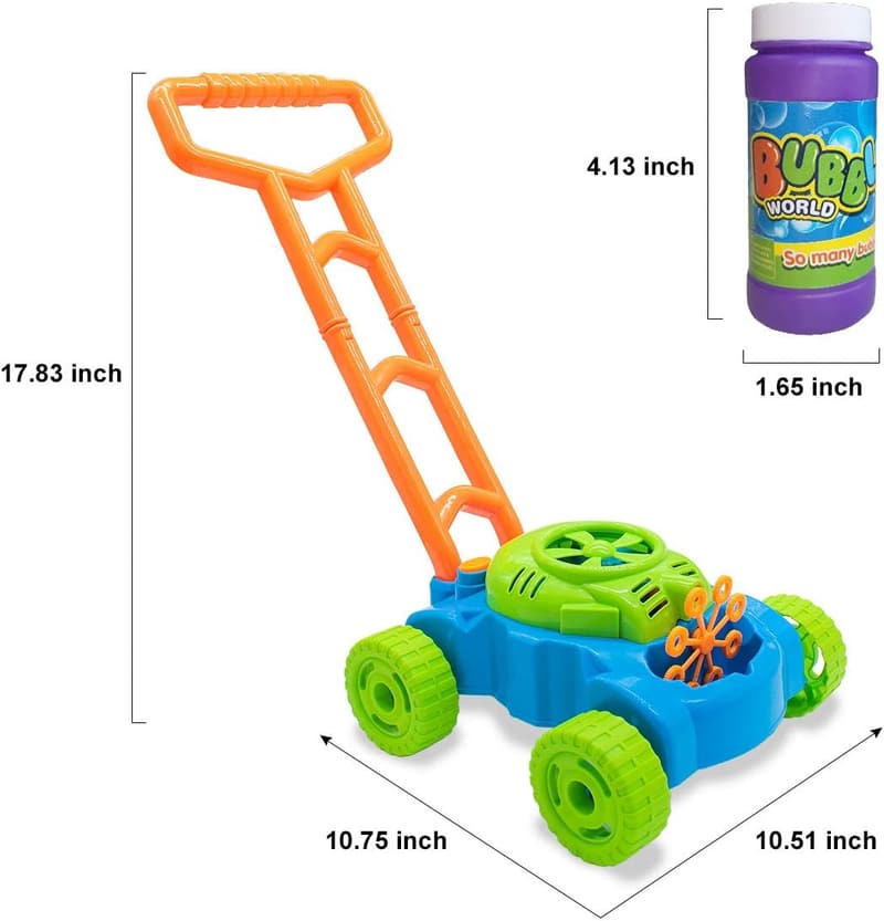 Toddler Outdoor Bubble Blower Mower Toy for Ages 1-3