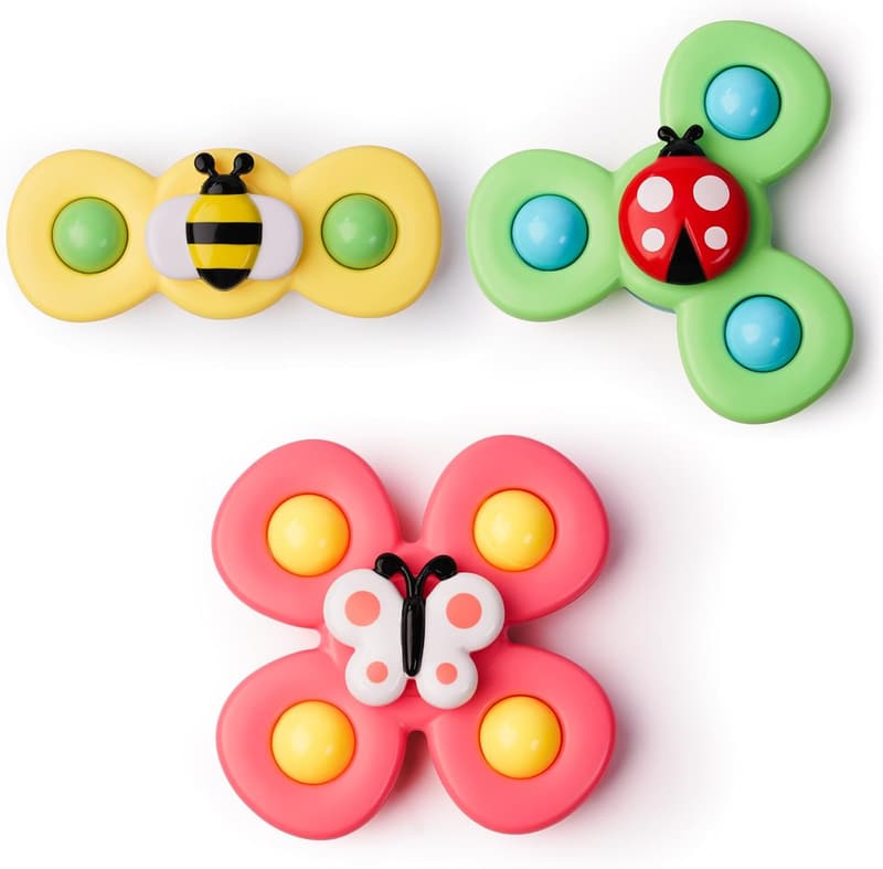 Sensory Rotating Suction Cup Bath Toys for Toddlers 1-2 Years