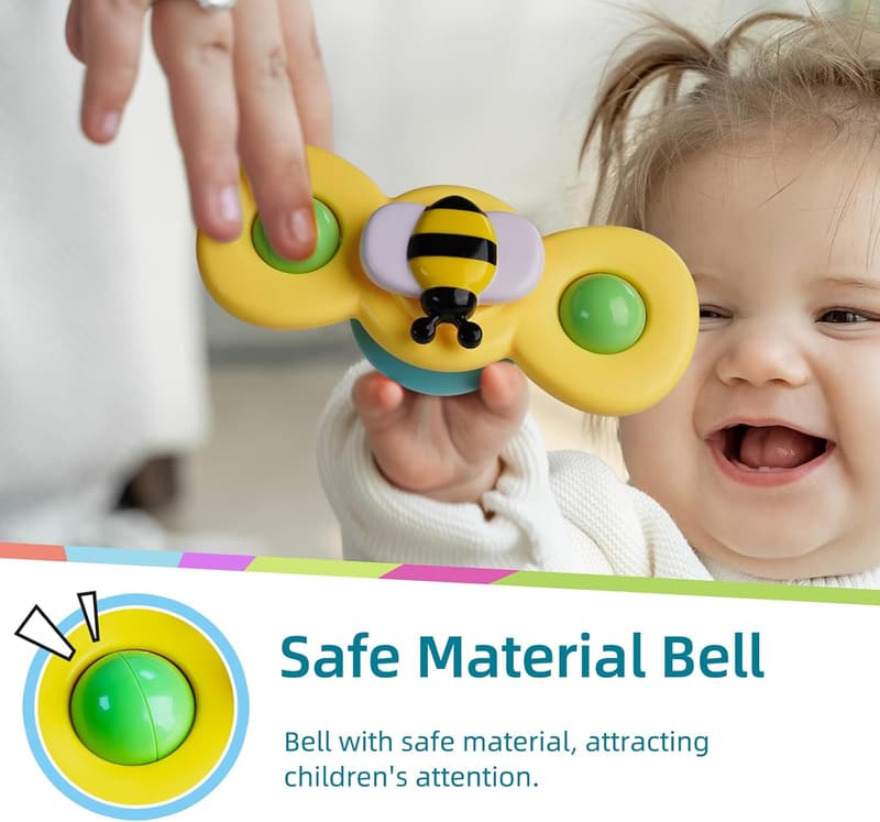 Sensory Rotating Suction Cup Bath Toys for Toddlers 1-2 Years