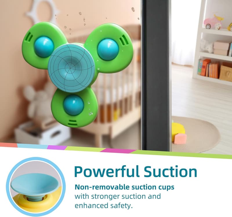 Sensory Rotating Suction Cup Bath Toys for Toddlers 1-2 Years