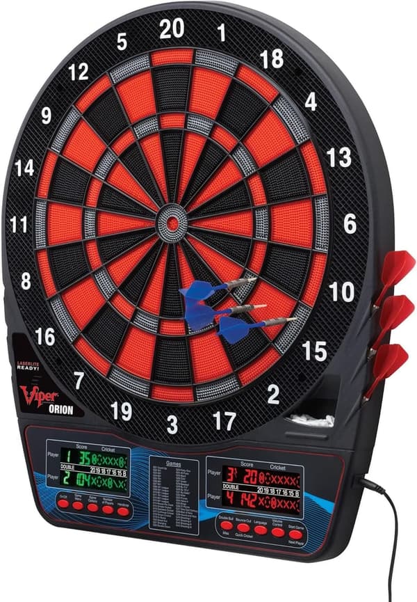 Electronic Dartboard with Dual LCD, Voice Scoring & 43 Games