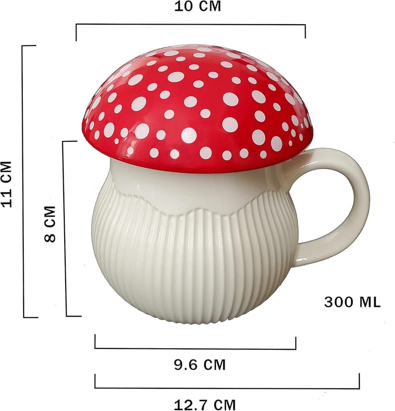Cottagecore Stoneware Mug with Lid & Gift Box (Red)