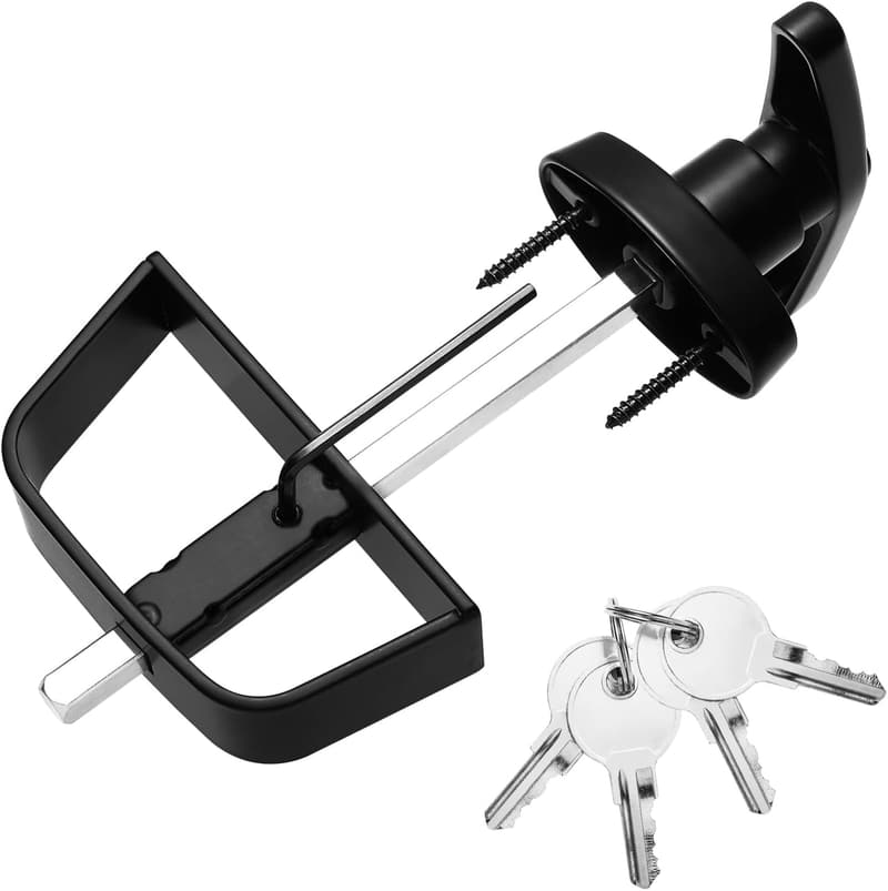 Durable T-Handle Shed Door Lock Kit with 4 Keys