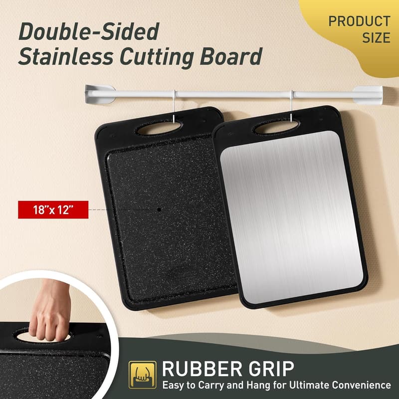Engagement Gift: 2-in-1 Stainless Steel Cutting Board with Handle