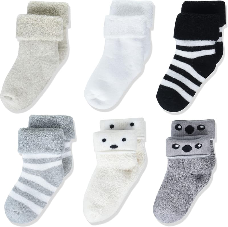 Cozy Cotton Turn Cuff Socks for Babies - 6 Pairs