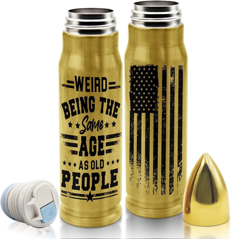 Father's Day Bullet Tumbler, 17oz, for Grandpa Veterans
