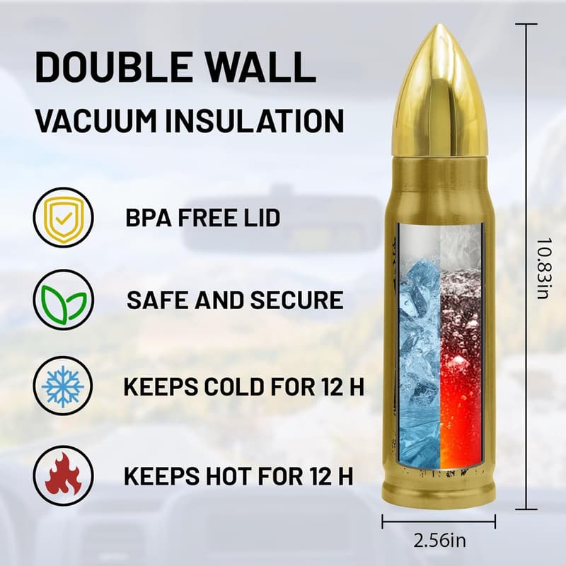Father's Day Bullet Tumbler, 17oz, for Grandpa Veterans