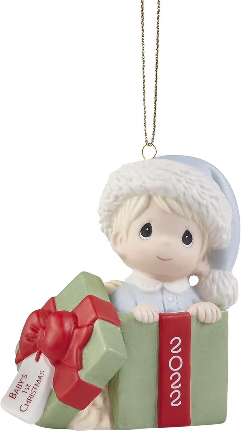 Baby's First Christmas 2022 Boy Bisque Porcelain Ornament