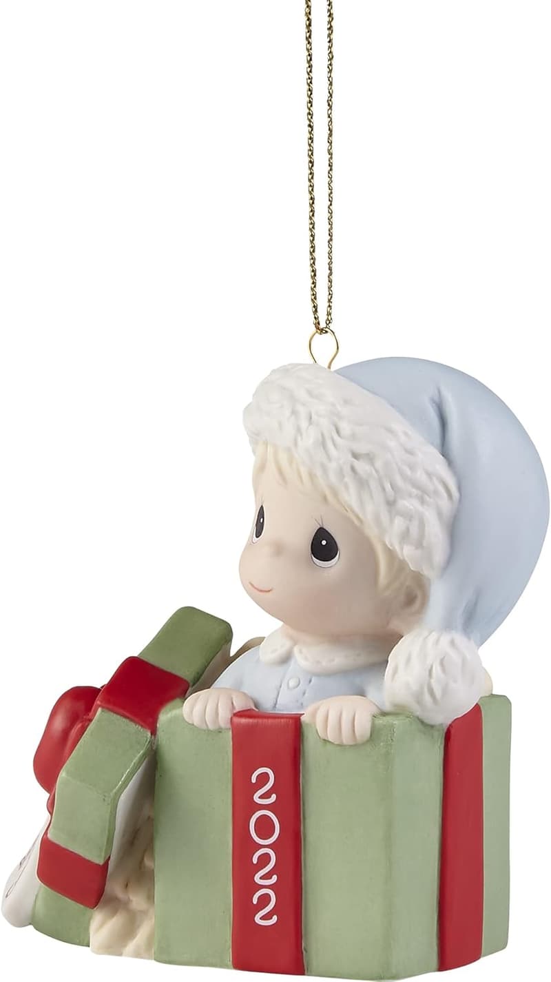Baby's First Christmas 2022 Boy Bisque Porcelain Ornament