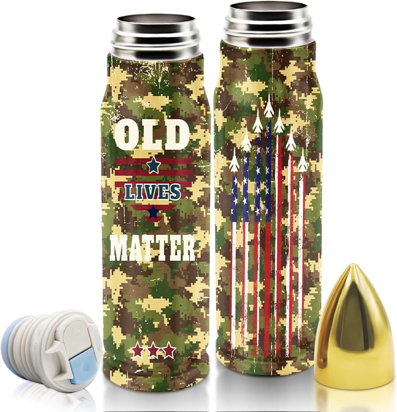 Father's Day Camouflage Green Tumbler - 17 oz Old Lives Matter