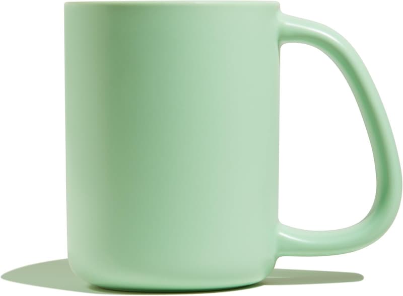 Dishwasher Safe 12oz Ceramic Mug with Large Handle - Matte Green