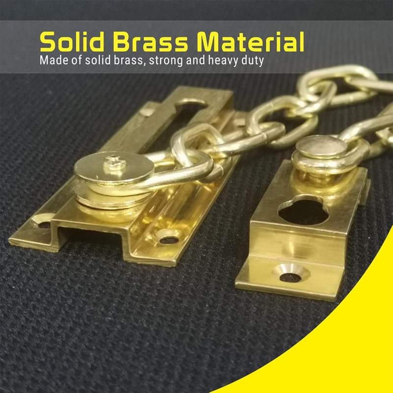 Heavy-Duty Brass Security Door Chain Guard