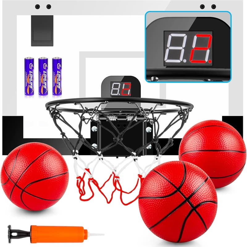 Mini Indoor Basketball Hoop with Electronic Scoreboard for Teens