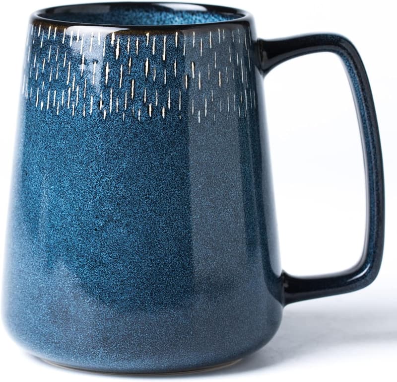 Extra Large 24 oz Ceramic Coffee Mug - Star Blue