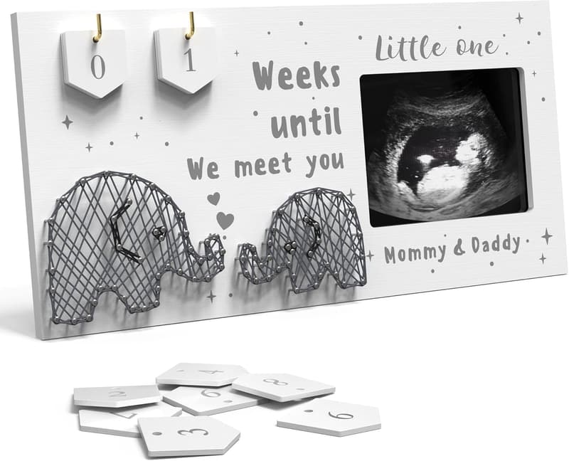 Pregnancy Announcement Sonogram Frame with Countdown - 4x3