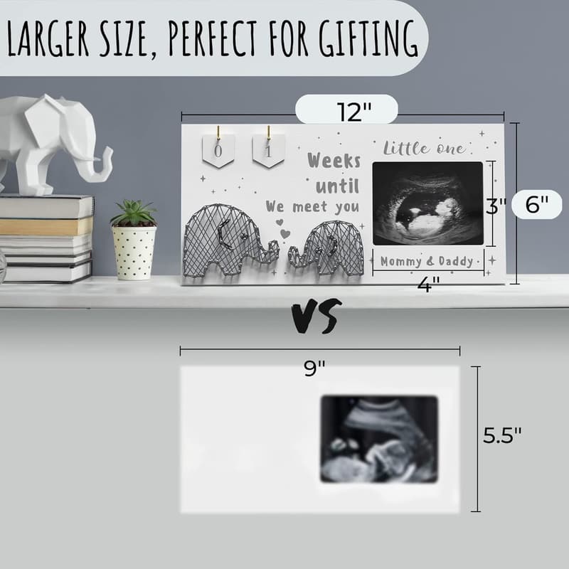 Pregnancy Announcement Sonogram Frame with Countdown - 4x3