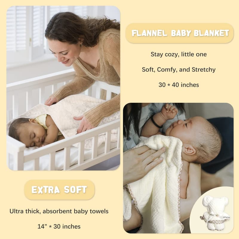 Newborn Baby Gift Set with Rattle, Blanket & Keepsakes