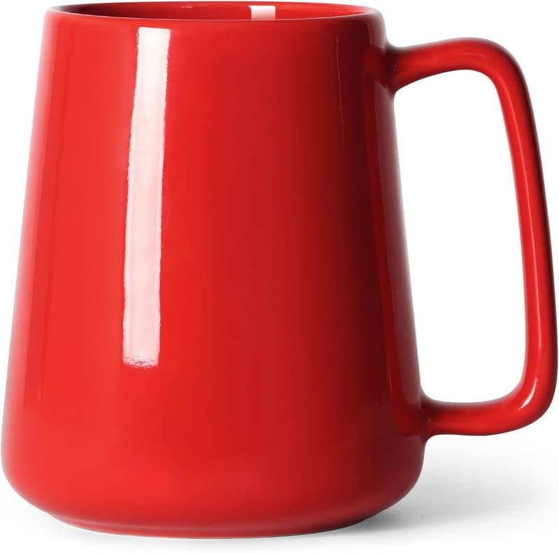 Unique Red Ceramic Coffee Mug, 24 oz, for Dad and Men