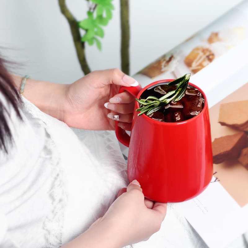 Unique Red Ceramic Coffee Mug, 24 oz, for Dad and Men