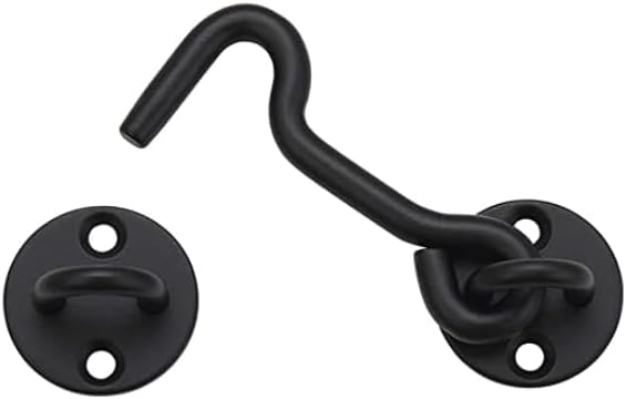 Black 4” Privacy Hook and Eye Gate Latch for Barn Doors
