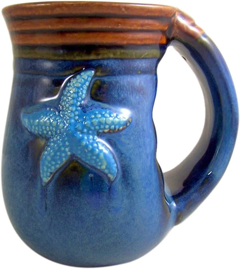 Beach Batik Starfish Handwarmer Coffee Cup, 18 oz