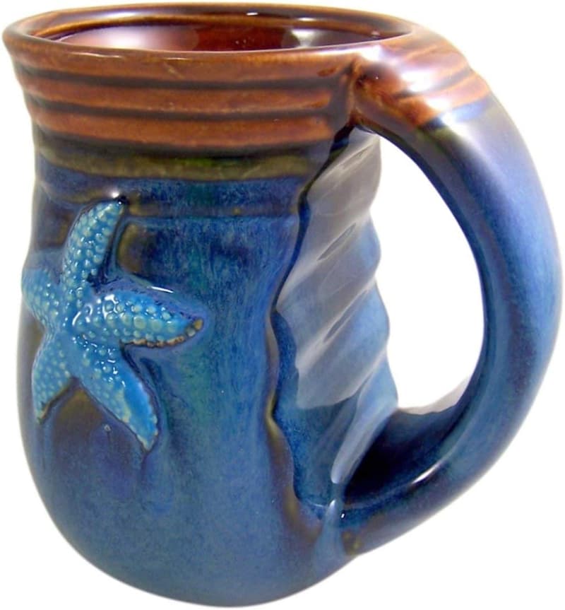 Beach Batik Starfish Handwarmer Coffee Cup, 18 oz