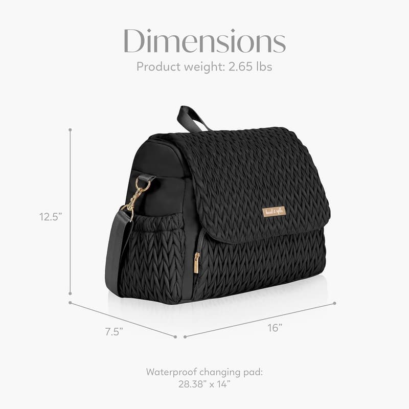 Convertible Black Diaper Backpack with Changing Mat