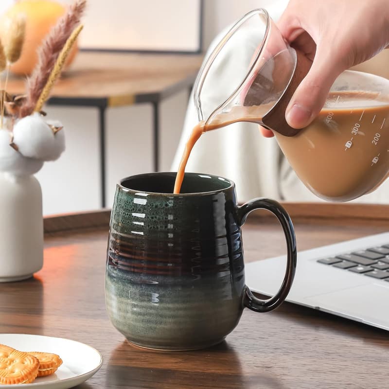 Extra Large Handmade Ceramic Coffee Mug - 23 oz, Dishwasher Safe