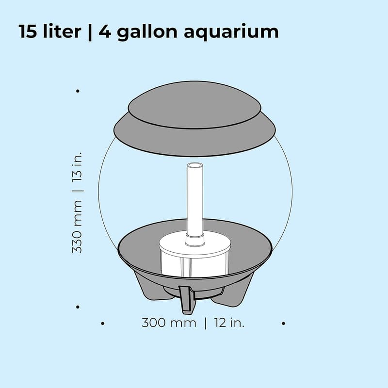 Modern Compact 4-Gallon Acrylic Aquarium with LED Lights