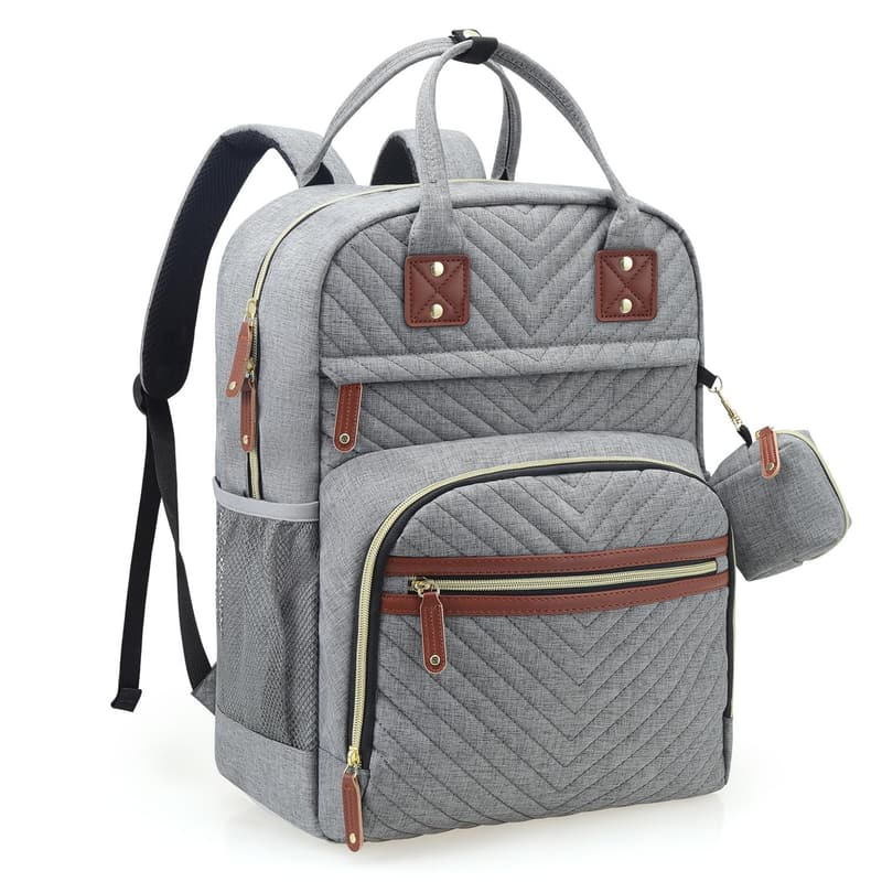 Multi-Function Waterproof Diaper Bag Backpack - Grey