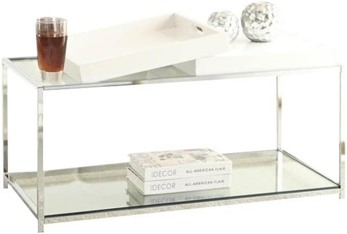 Palm Beach Coffee Table with Shelf & Trays - White
