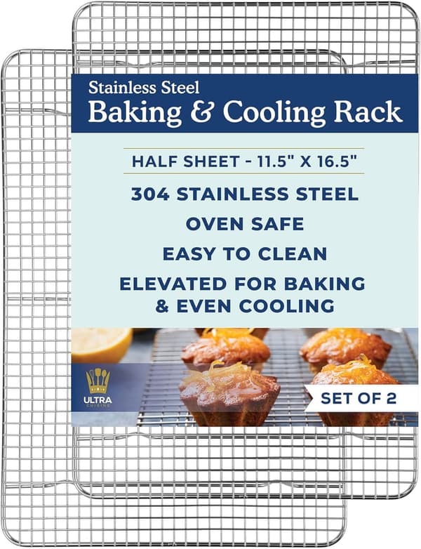 Heavy Duty Stainless Steel Baking Racks Set of 2 - 11.5 x 16.5-inch