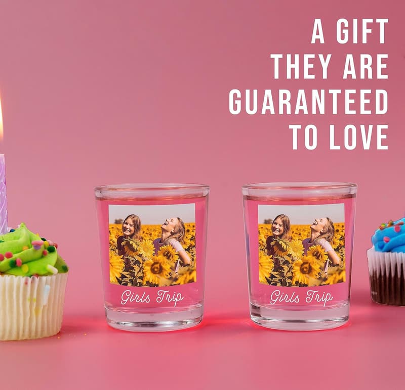 Personalized Shot Glass Set - Custom Images for Anniversaries