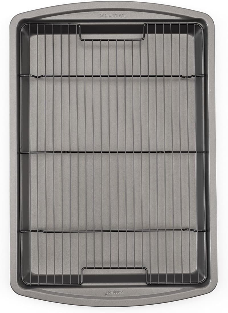 Nonstick 15” Baking Pan & Wire Rack Set – Multipurpose Cookware