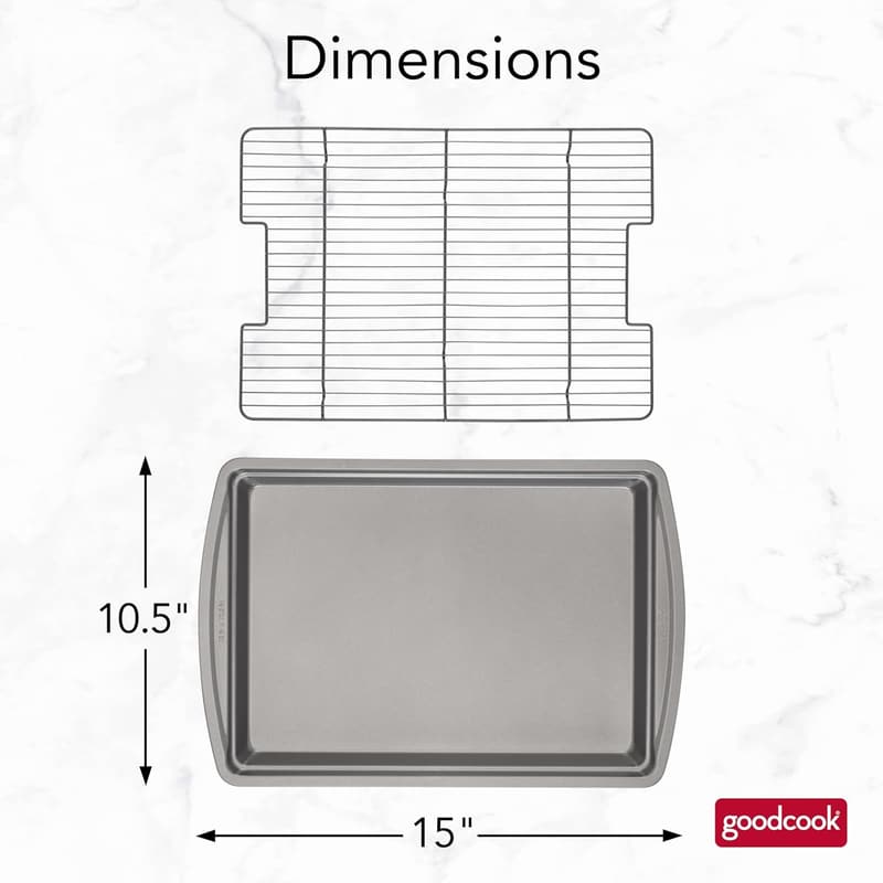 Nonstick 15” Baking Pan & Wire Rack Set – Multipurpose Cookware