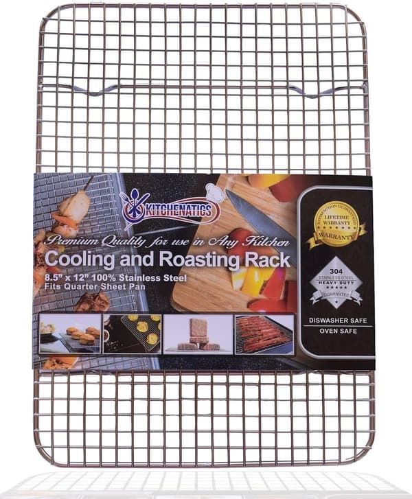 Quarter Sheet Cookie Cooling Rack - Oven Safe Stainless Steel 8.5