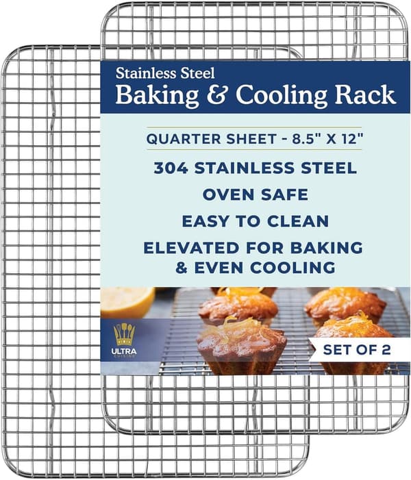 Stainless Steel Baking Rack Set – 8.5x12-inch, Set of 2