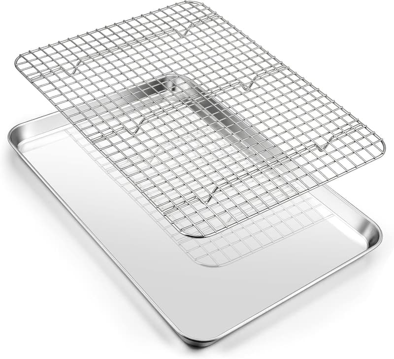Heavy-Duty Baking Sheet Pan Set with Cooling Rack - 16 Inch