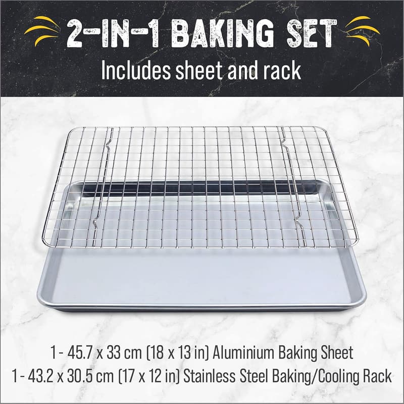 Baking Sheet Pan Set with Cooling Rack, 18