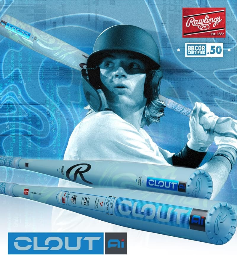 2025 Rawlings Clout AI Baseball Bat - BBCOR, -3 Drop, Alloy